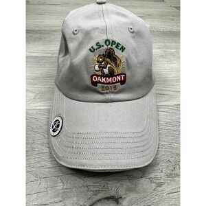 US Open Hat Cap Strap Back USGA Adjustable Oakmont  Beige Brown Golf  Squirrel